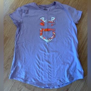 Under Armour Kids Lavender Tee with Orange Graphic